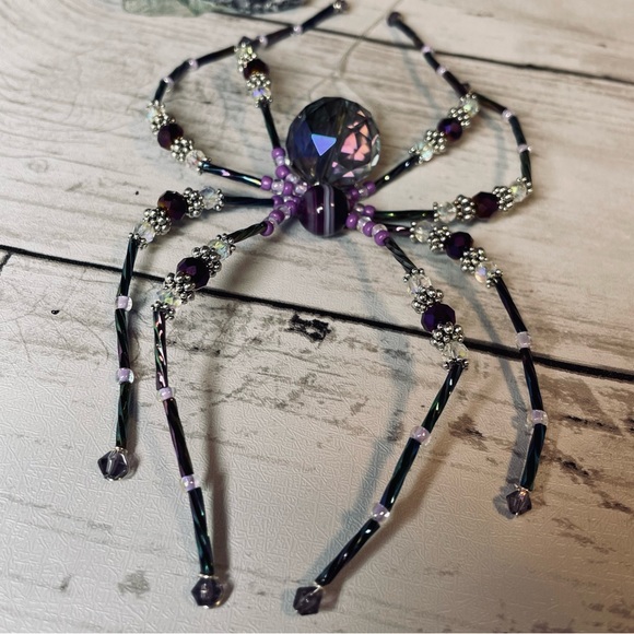 Hand Crafted Glass Crystal Prism And Purple Crazy Laced Agate S… - Picture 4 of 15